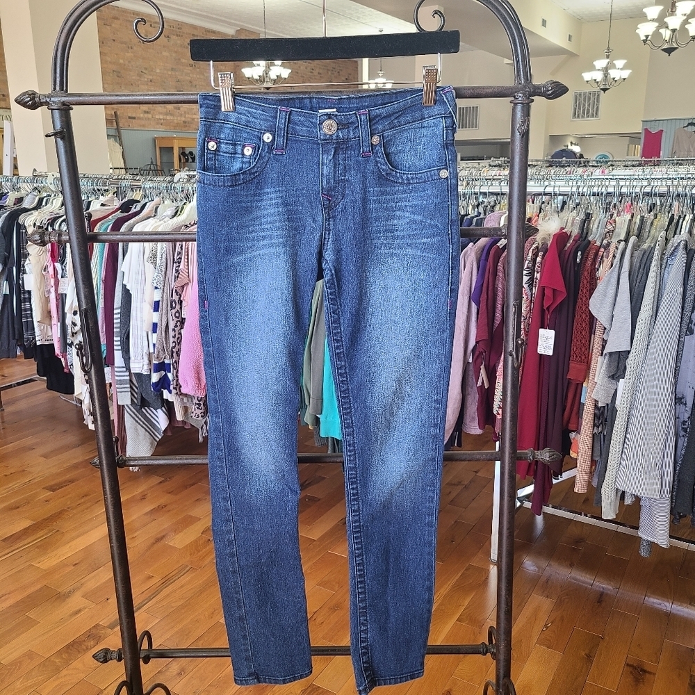 True Religion Girl's Skinny Jeans Size 12 Dark Wash